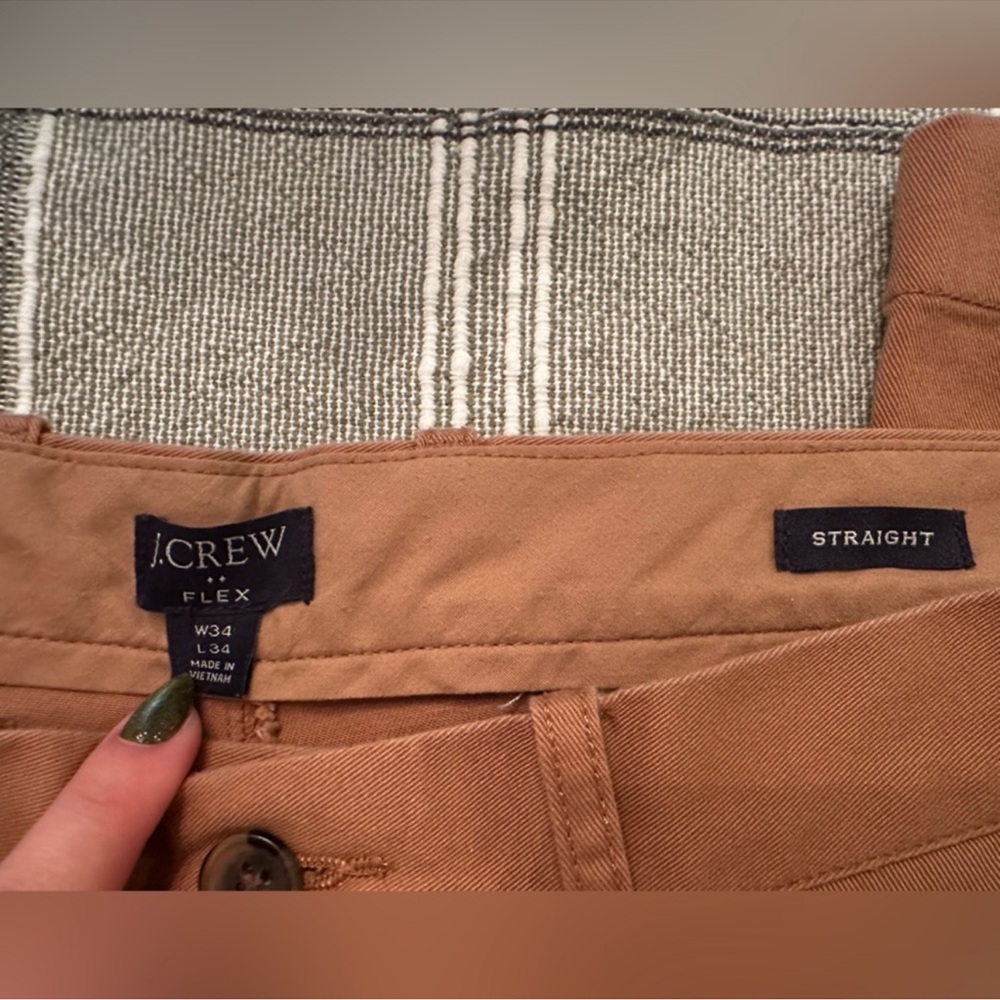 TWO J.Crew Flex Straight Khaki Chino Trousers 34x34 - Picture 6 of 7